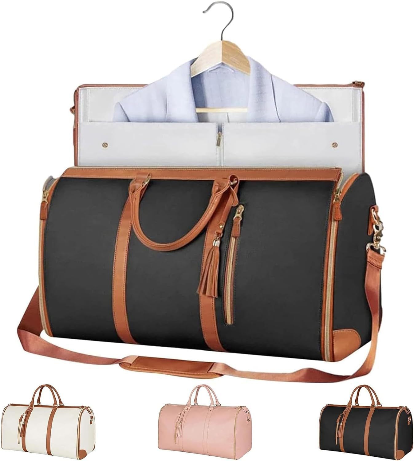 Pink Waterproof Large Travel Duffle - Women’s Portable Luggage & Hanging Trolley Bag