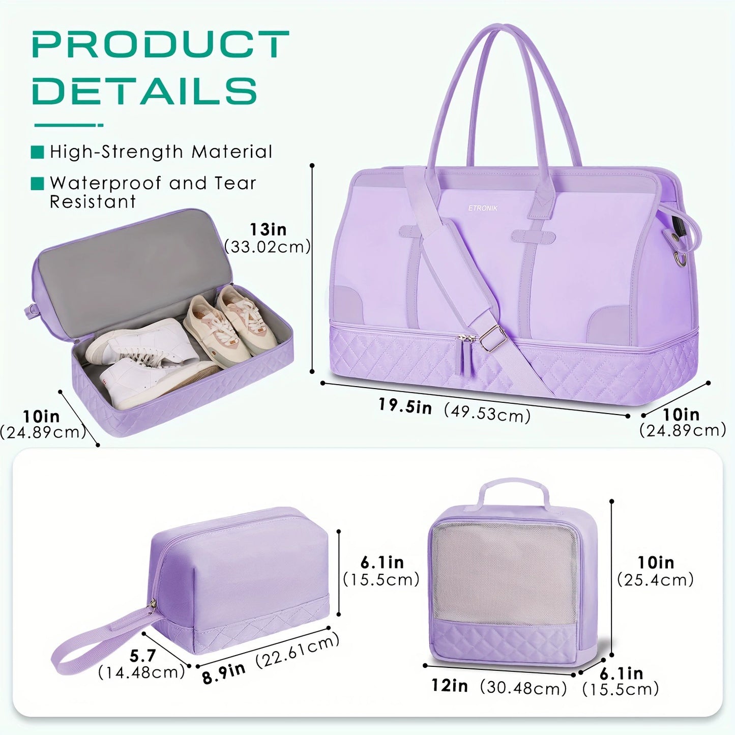 Shoulder Bag with Adjustable Straps & 2 Cup Holders