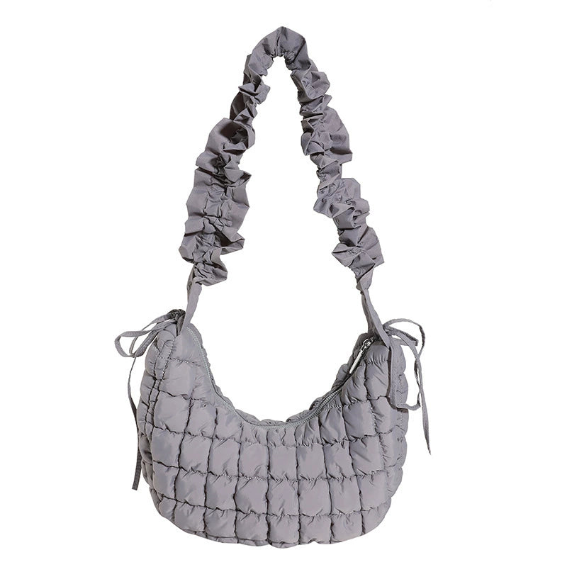 Large Capacity Cloud Pleated Bag - Premium Women's Down Cotton Shoulder Messenger Bag