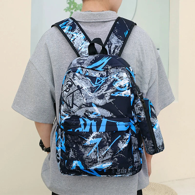 Stylish Large-Capacity Backpack for Boys with Dual Shoulder Straps