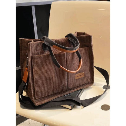 Canvas Crossbody Bag - Large Capacity Multi-Pocket Shoulder Bag