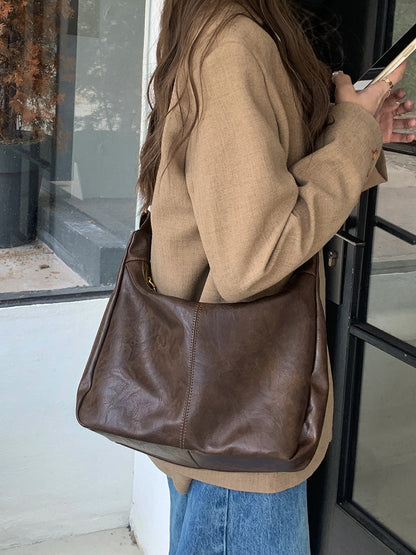 Leather Crossbody Shoulder Bag - Vintage Style Daily Commuter Handbag