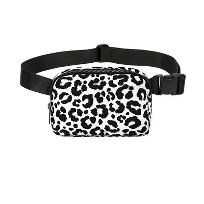 Black Lightweight Nylon Waist & Chest Bag - Splash - Proof Adjustable Running Fanny Pack
