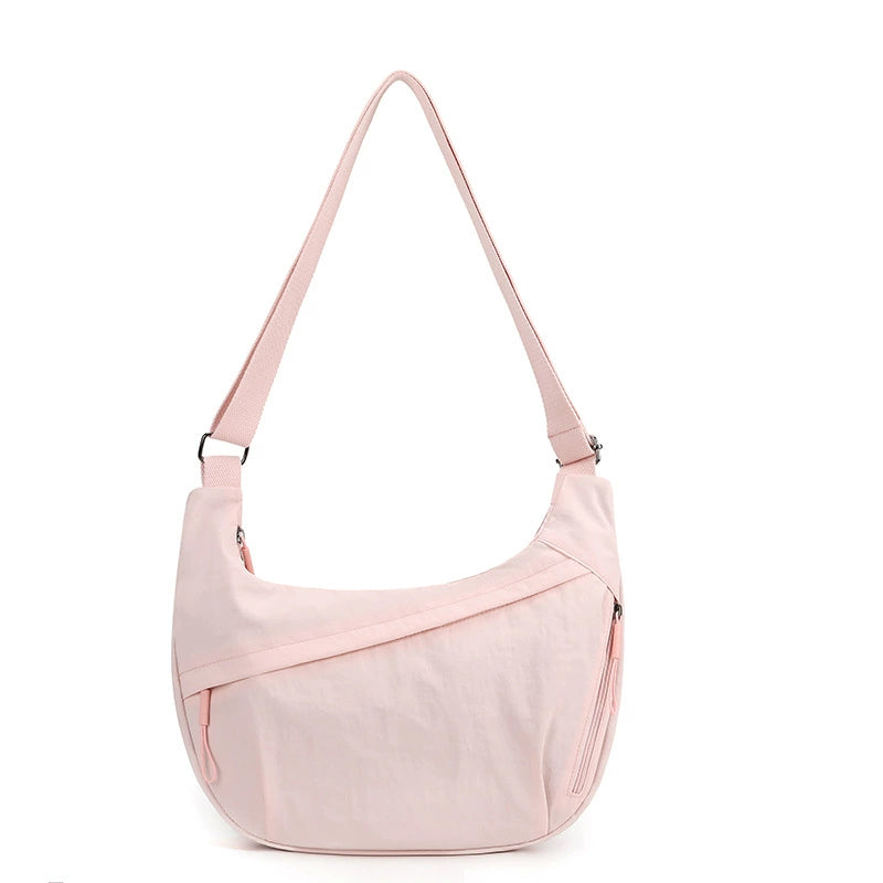 Hip Hugger Unisex Iris Bag - Sage Green Crossbody with Adjustable Strap & Modern Curved Design