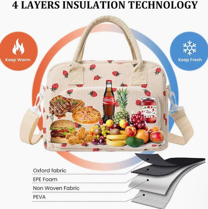 Lunch Bag Tote Bag Lunch Organizer Lunch Holder Insulated Lunch Cooler Bag 11L for Picnic Office for Women/Men