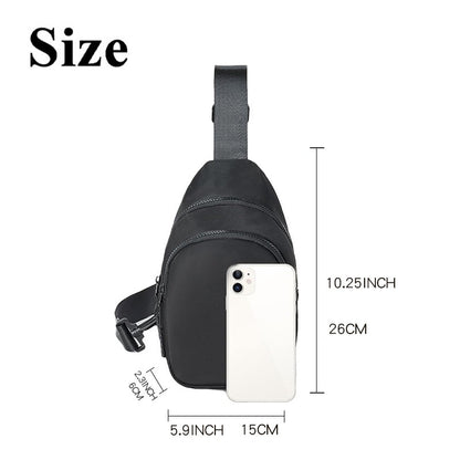 Checkered Sling Bag - Aesthetic Crossbody Chest Pack Water-Resistant Nylon Travel Bag