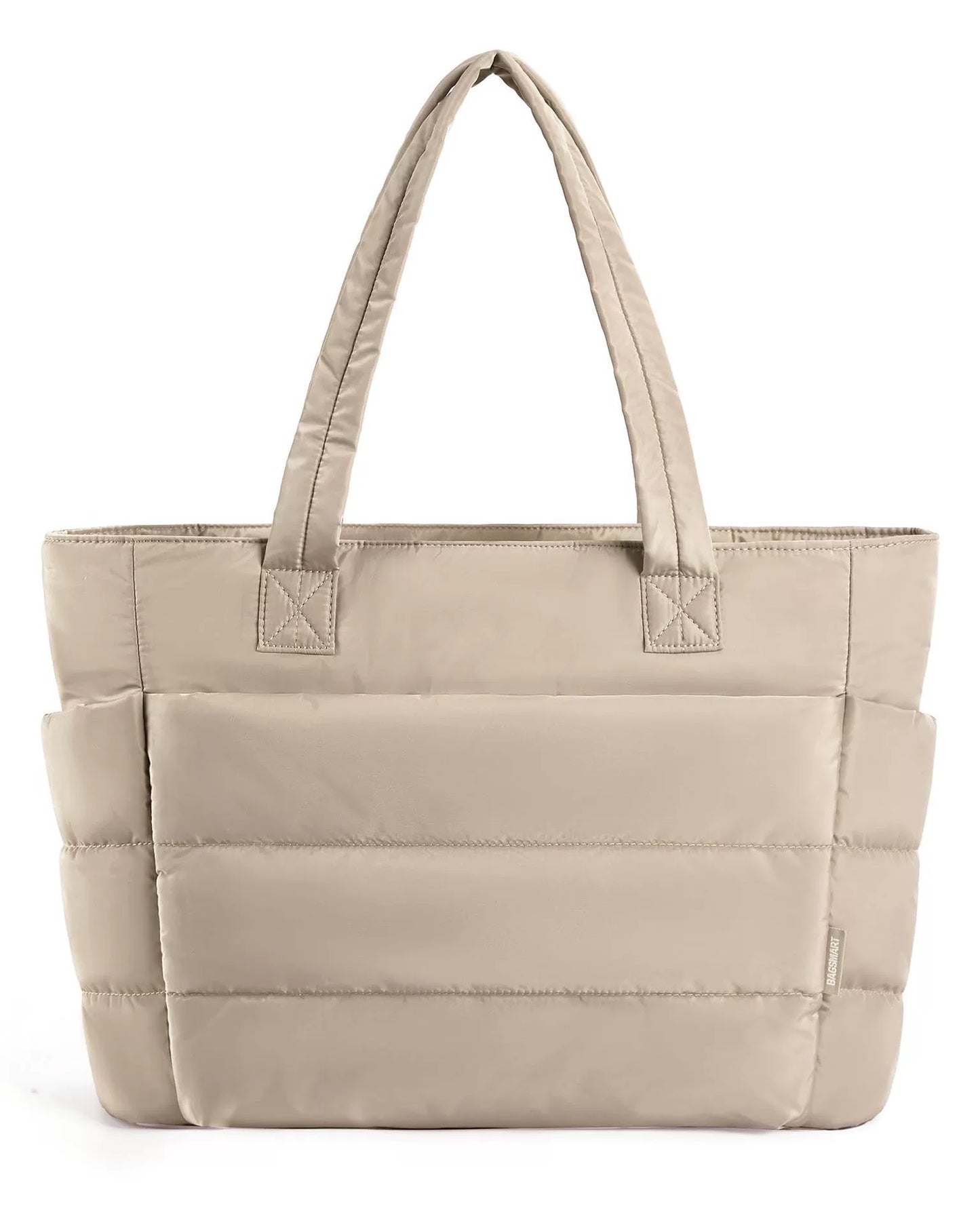 Black Quilted Large Tote Bag — Women's One-Shoulder Travel & Laptop Handbag
