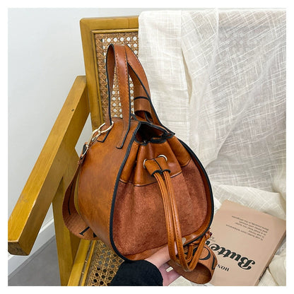 Frosted Bucket Bag 2025 - Korean Style Crossbody Handbag with Drawstring Closure