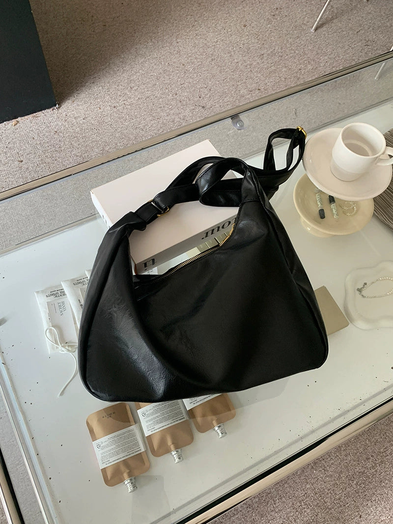 Leather Crossbody Shoulder Bag - Vintage Style Daily Commuter Handbag