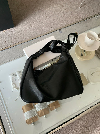 Leather Crossbody Shoulder Bag - Vintage Style Daily Commuter Handbag