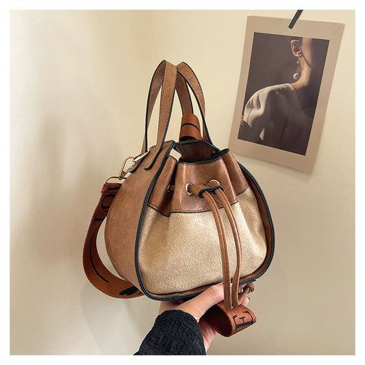 Frosted Bucket Bag 2025 - Korean Style Crossbody Handbag with Drawstring Closure