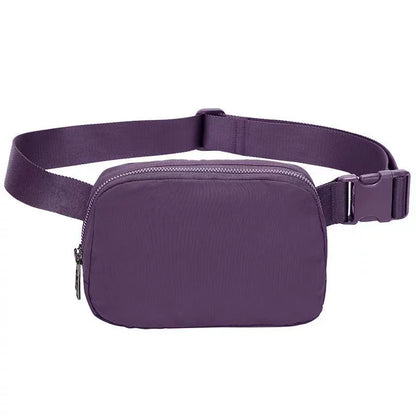 Black Lightweight Nylon Waist & Chest Bag - Splash - Proof Adjustable Running Fanny Pack