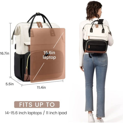 Women's Laptop Backpack with USB Port - Anti-Theft Travel Backpack Purse for College Work