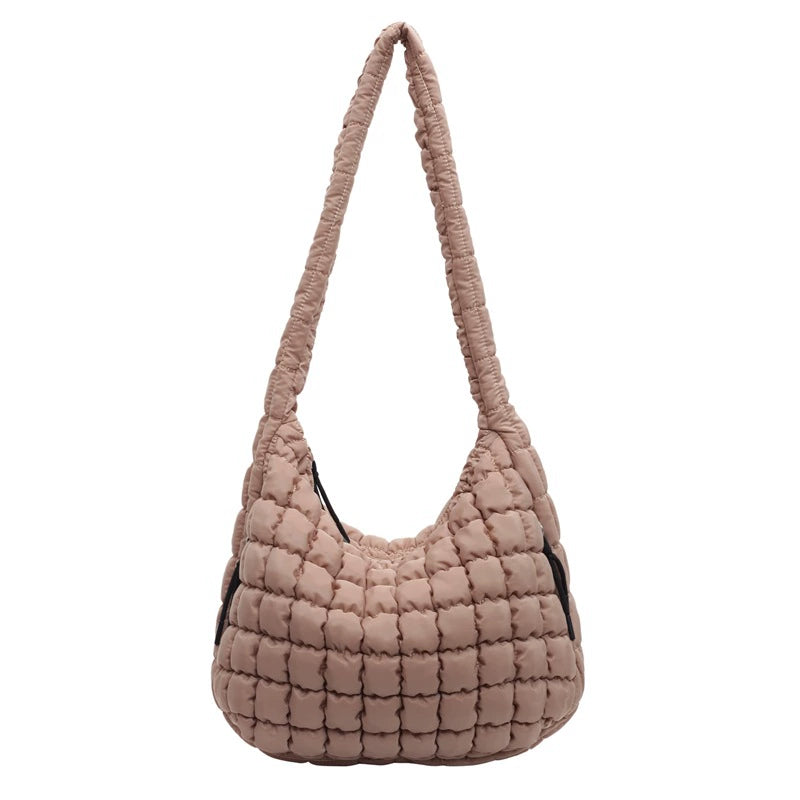 Trendy Cloud Pleated Diamond Quilted Large Capacity Crossbody Dumpling Bag