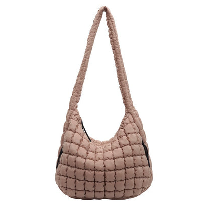 Trendy Cloud Pleated Diamond Quilted Large Capacity Crossbody Dumpling Bag