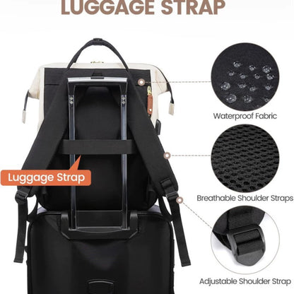 Women's Laptop Backpack with USB Port - Anti-Theft Travel Backpack Purse for College Work