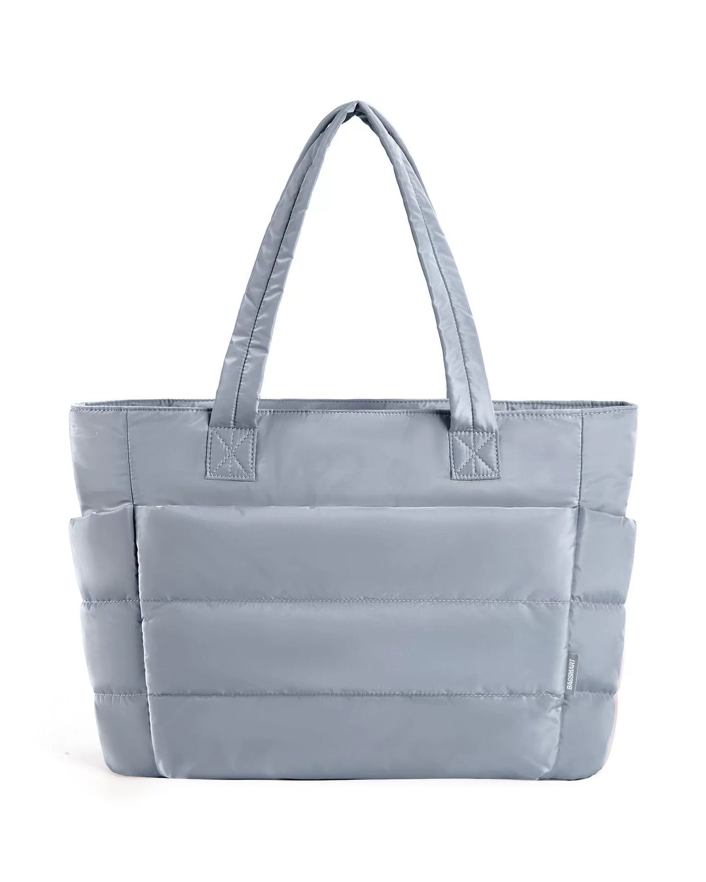 Black Quilted Large Tote Bag — Women's One-Shoulder Travel & Laptop Handbag