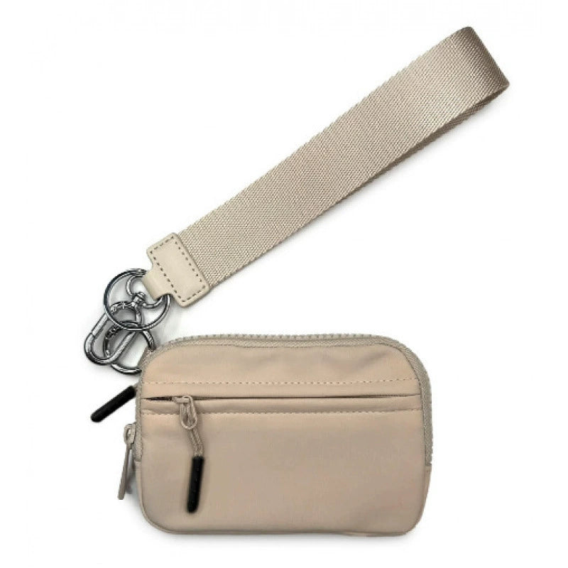 Waterproof Nylon Mini Wallet - Multi-Function Card Holder with Wrist Strap & Keychain Ring