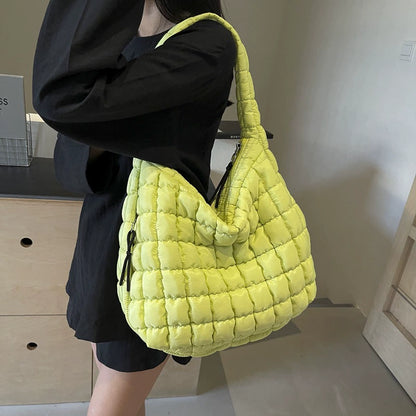 Trendy Cloud Pleated Diamond Quilted Large Capacity Crossbody Dumpling Bag