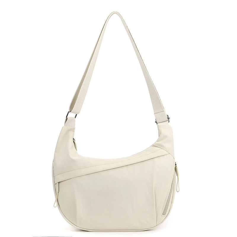 Hip Hugger Unisex Iris Bag - Sage Green Crossbody with Adjustable Strap & Modern Curved Design