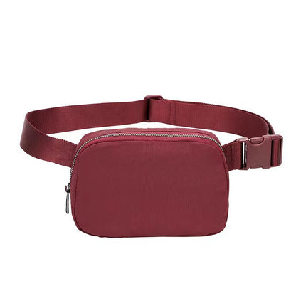 Black Lightweight Nylon Waist & Chest Bag - Splash - Proof Adjustable Running Fanny Pack