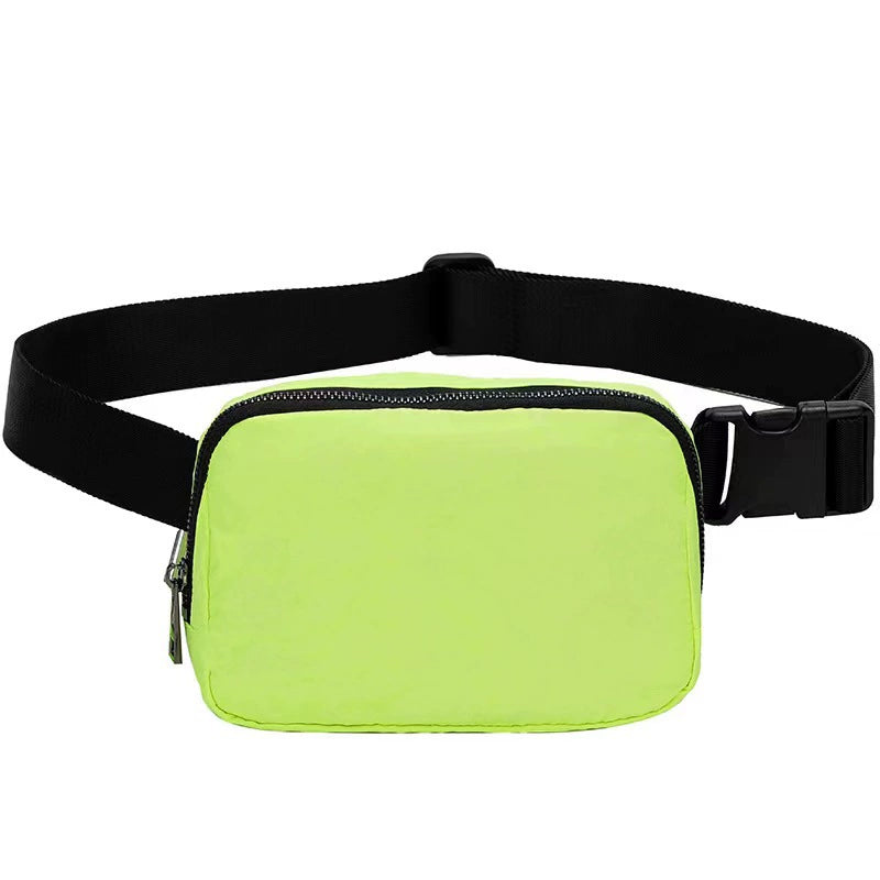 Black Lightweight Nylon Waist & Chest Bag - Splash - Proof Adjustable Running Fanny Pack