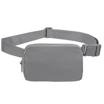 Black Lightweight Nylon Waist & Chest Bag - Splash - Proof Adjustable Running Fanny Pack