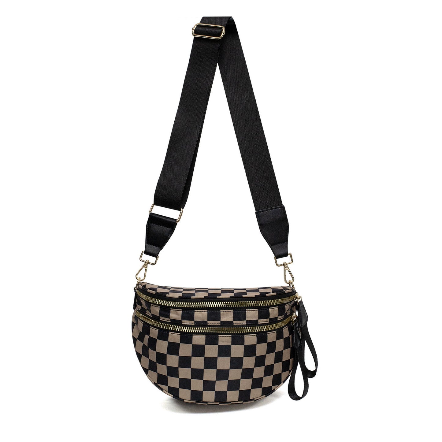 Checkered Bags Crossbody Spacious Nylon Belt Bag, Adjustable Strap, Multiple Colors