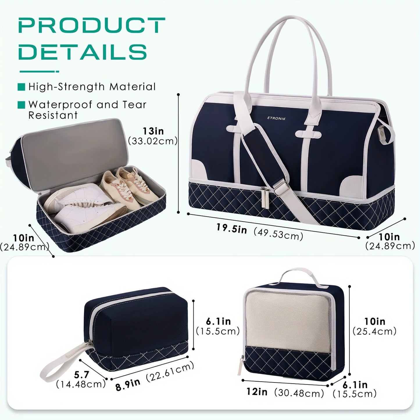Shoulder Bag with Adjustable Straps & 2 Cup Holders