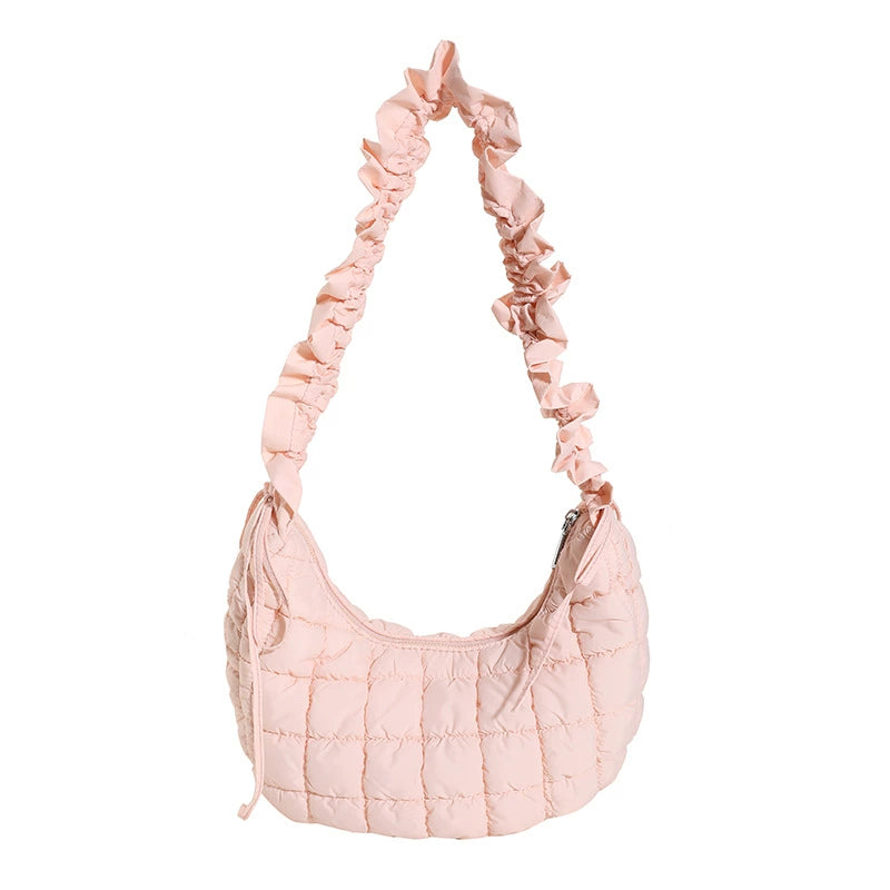 Large Capacity Cloud Pleated Bag - Premium Women's Down Cotton Shoulder Messenger Bag