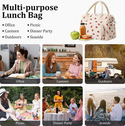 Lunch Bag Tote Bag Lunch Organizer Lunch Holder Insulated Lunch Cooler Bag 11L for Picnic Office for Women/Men