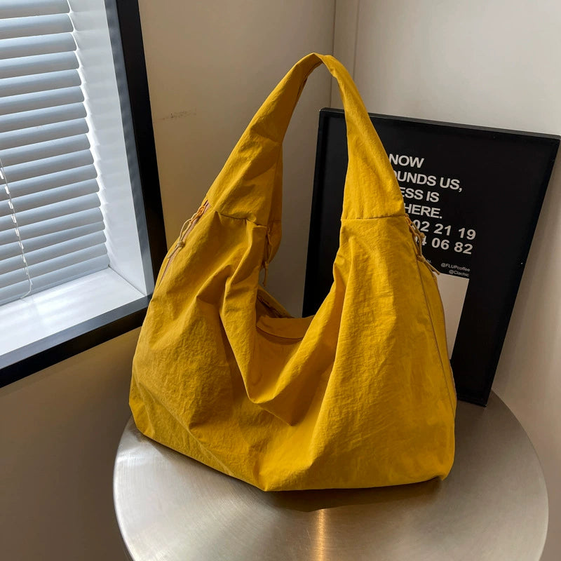 Women's Large Capacity Textured Draped Tote Bag - Casual Shoulder Bag for Work Daily Commuting
