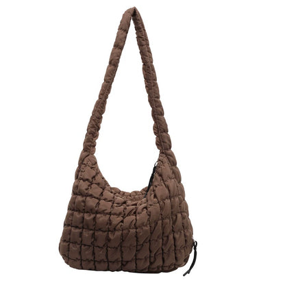 Trendy Cloud Pleated Diamond Quilted Large Capacity Crossbody Dumpling Bag