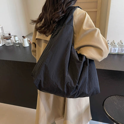 Women's Large Capacity Textured Draped Tote Bag - Casual Shoulder Bag for Work Daily Commuting