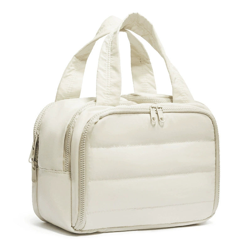 Quilted Travel Toiletry Bag - Large Capacity Wet/Dry Separation Organizer