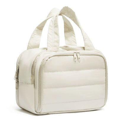 Quilted Travel Toiletry Bag - Large Capacity Wet/Dry Separation Organizer