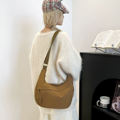 Hip Hugger Unisex Iris Bag - Sage Green Crossbody with Adjustable Strap & Modern Curved Design