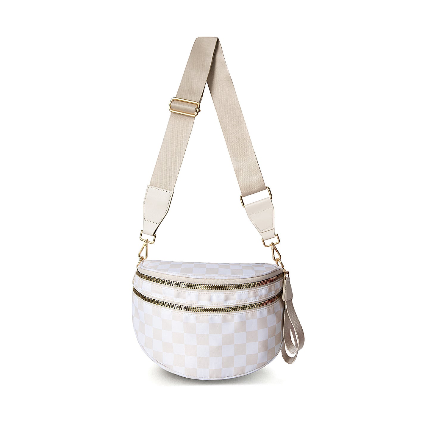 Checkered Bags Crossbody Spacious Nylon Belt Bag, Adjustable Strap, Multiple Colors