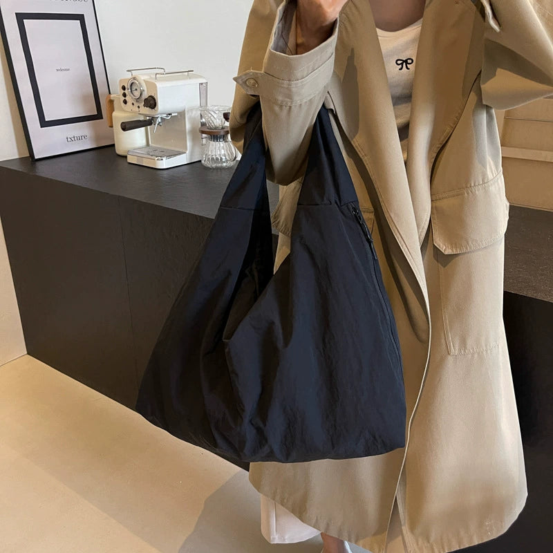 Women's Large Capacity Textured Draped Tote Bag - Casual Shoulder Bag for Work Daily Commuting
