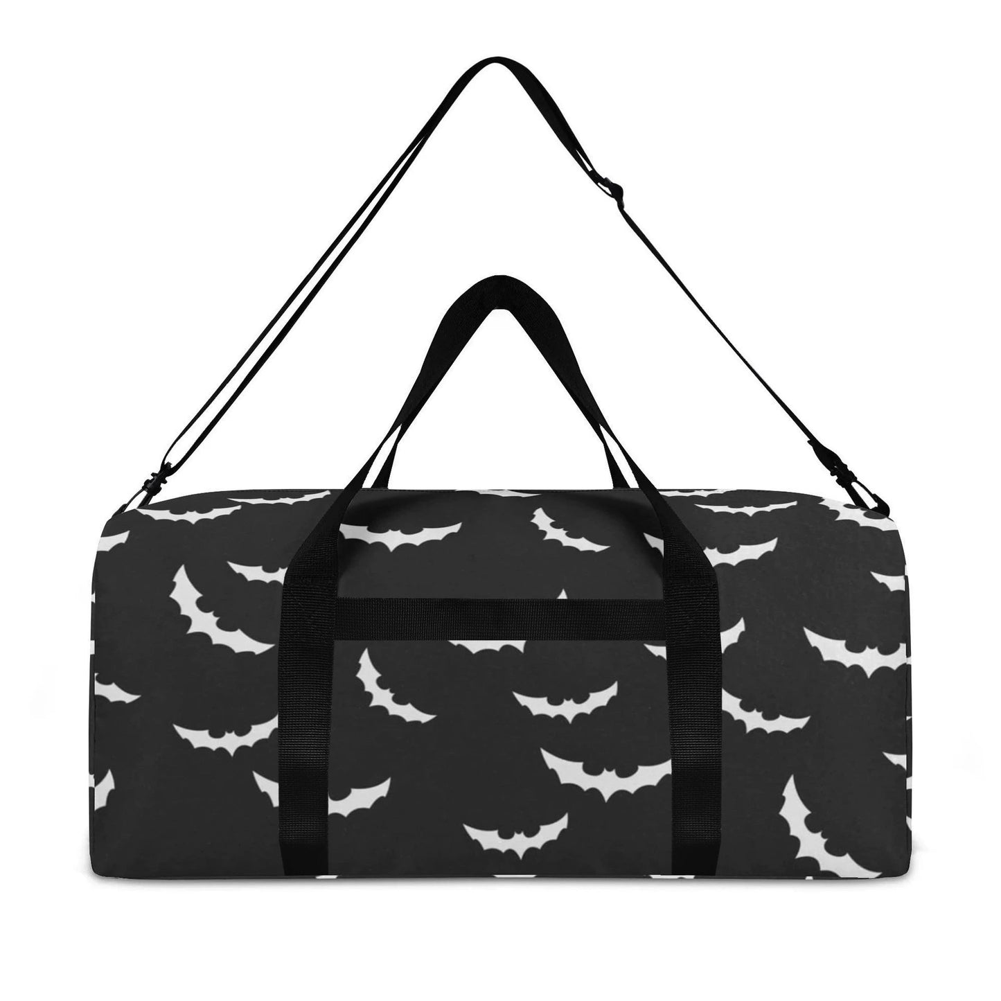 Unisex Bat Pattern Travel Bag - 2025 Halloween Large Capacity Duffel with Wet Bag & Shoe Compartment