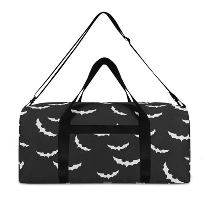Unisex Bat Pattern Travel Bag - 2025 Halloween Large Capacity Duffel with Wet Bag & Shoe Compartment