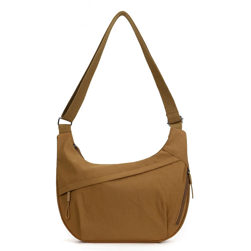 Hip Hugger Unisex Iris Bag - Sage Green Crossbody with Adjustable Strap & Modern Curved Design