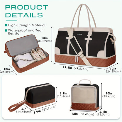 Shoulder Bag with Adjustable Straps & 2 Cup Holders