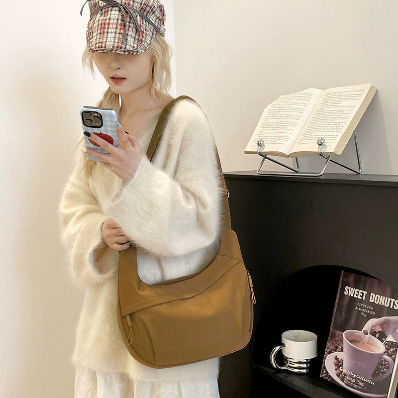 Hip Hugger Unisex Iris Bag - Sage Green Crossbody with Adjustable Strap & Modern Curved Design