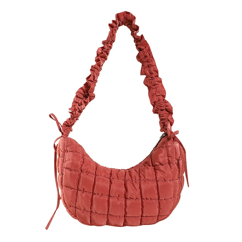 Large Capacity Cloud Pleated Bag - Premium Women's Down Cotton Shoulder Messenger Bag