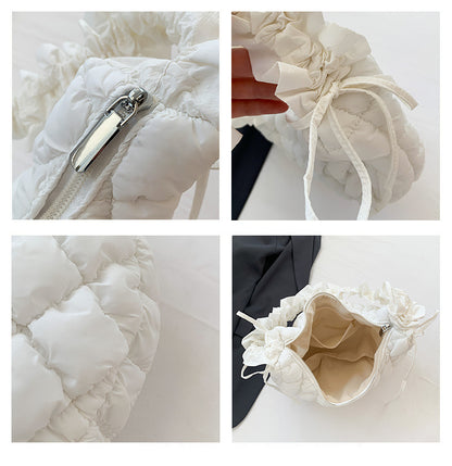 Large Capacity Cloud Pleated Bag - Premium Women's Down Cotton Shoulder Messenger Bag