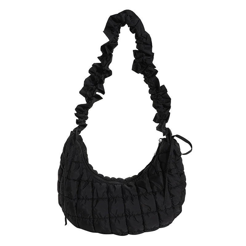 Large Capacity Cloud Pleated Bag - Premium Women's Down Cotton Shoulder Messenger Bag