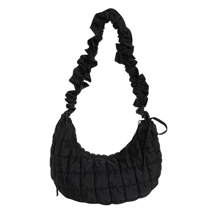Large Capacity Cloud Pleated Bag - Premium Women's Down Cotton Shoulder Messenger Bag