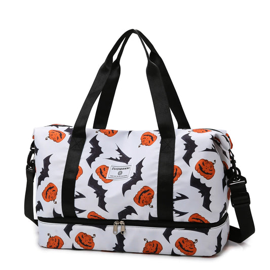 Halloween Printed Travel Bag - Large Capacity Shoulder Messenger for Business, Swimming & Fitness