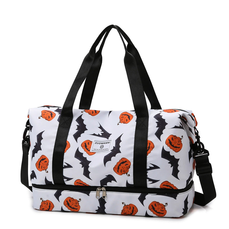 Halloween Printed Travel Bag - Large Capacity Shoulder Messenger for Business, Swimming & Fitness